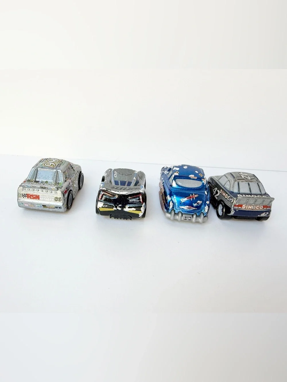 Cars Mini Racers Shiny Metallic Lot 4 Disney Pixar Doc Chick Hicks Jackson Storm